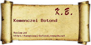 Kemenczei Botond névjegykártya