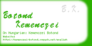 botond kemenczei business card